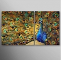 hand painted modern oil painting peacock spreads its tail wall pictures for living room