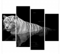 hand-painted oil painting gallery huge black and white tiger canvas oil painting