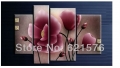 hand-painted wall art picture home decor abstract blooming light purple corn poppy texture flower oil painting on canvas 4pc/set