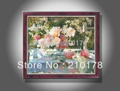 mly (7) hand-painted artwork flowers still life oil-paintings on canvas decorative oil painting