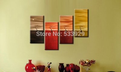 sell 4pcs abstract hand painted home wall decor art oil painting on canvas for living room