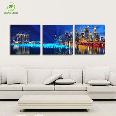 unframed 3 piece the city at night modern home wall decor canvas picture art hd print painting on canvas artworks.
