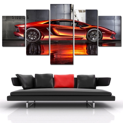 unframed 5 pcs supercar hd canvas print painting modern home wall decor canvas art hd picture paint on canvas prints delivery