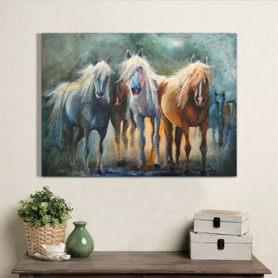 whole horses oil painting hand painted oil painting on canvas home decoration home decorative art picture