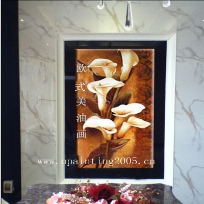 world home or el decoration handpainted oil painting craft art common calla lily paintings brown flowers