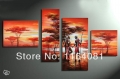 hand vans of the wall african tree lover noon high q. abstract landscape wall art oil painting on canvas 4pcs/set no framed