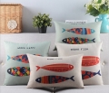 2pcs/lot whole hand painted 2fish cotton cushion pillow sofa cushion pillow cover decorative pillows