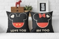 2pcs/set cartoon 45x45cm cushion cover mickey minnie mouse printed embroidery canvas throw pillowcase square pillow covers