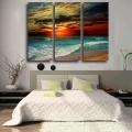 3 piece sell evening sea modern home wall decor painting canvas art hd picture print painting canvas picture wall painting