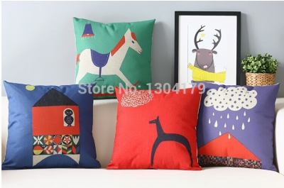 4pcs childhood trojan cushion pillows 45*45cm cotton blend decorate cushion cover sofa cover whole!