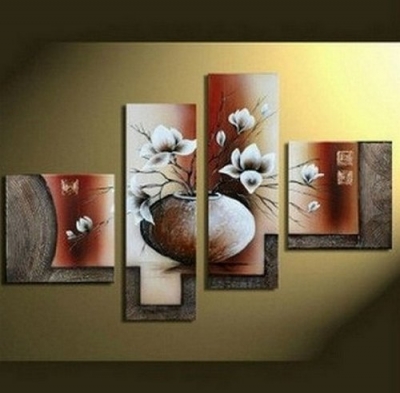 abstract flower hand painted 4 pieces group oil painting on canvas tds-th221