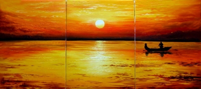 abstract landscape hand painted 3 pieces group oil painting on canvas tds-th067