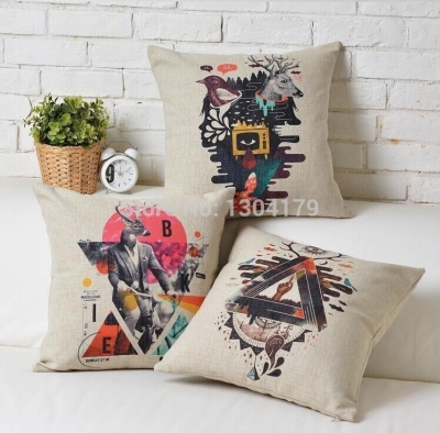 creative deer the deer heads pillow cushion cover linen pillow cover pillowcase car home decorate sofa cushions