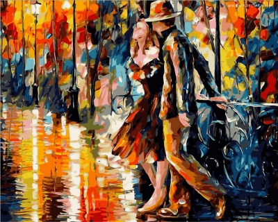 diy paint by number 40x50cm kit (unframed & framed) digital oil painting walk with lover d214