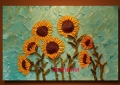 hand paint modern knife oil painting textured painting on canvas wall art canvas thickness sunflower for living room