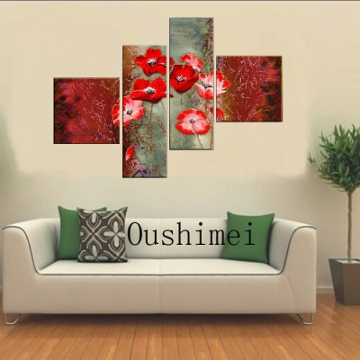 hand painted abstract flower for living room wall home decor modern oil painting on canvas group of pictures on the wall paint