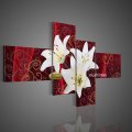 hand painted abstract white flower on canvas landscape oil painting for room wall art decor group of red paintings craft