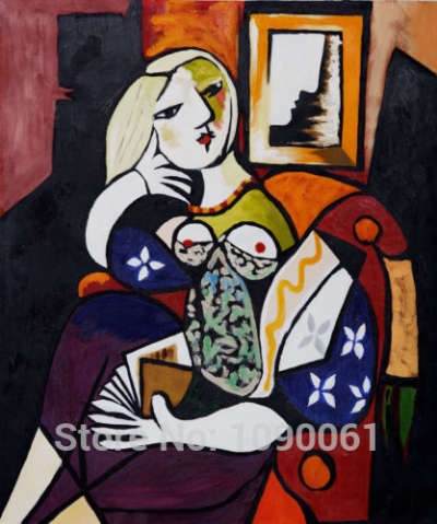 hand painted canvas picasso oil painting repro famous woman with book abstract wall art decoration picture with no framed