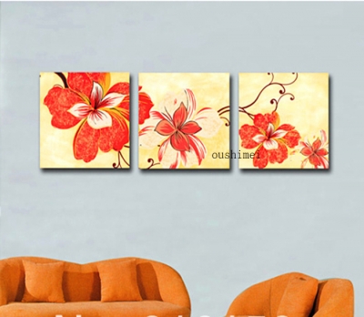 hand painted oil painting red flower on canvas for home decor modern painting wall picture mural group of paintings