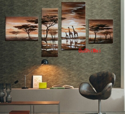 handmade decorative painting modern abstract picture landscape set paintings mural wall oil painting on canvas for living room