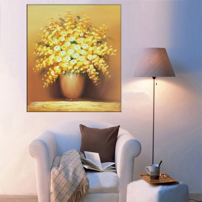 handmade modern oil paintings kinfe yellow flower on canvas painting acrylic paintings hang pictures wall art abstract picture