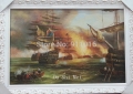 handmade oil painting warship pictures on wall picture for living room decor seascape home decor no frame painting