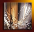 handpainted 4 piece silver modern abstract oil painting on canvas wall art decorative picture home decor