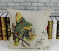 new 2014 1 piece 45x45cm parrots printed ramie cotton linen sofa cushion covers outdoor chair cushions creative pillow cover