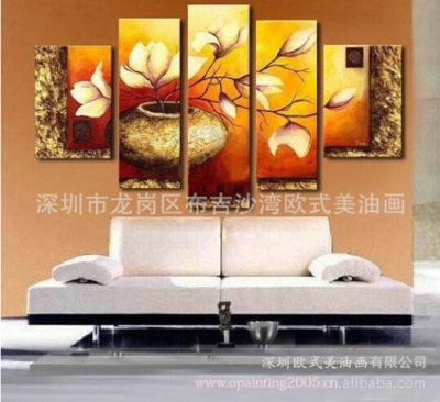 new hand painted group of pictures on canvas modern flower oil painting for living room decor wall art pictures hang paintings