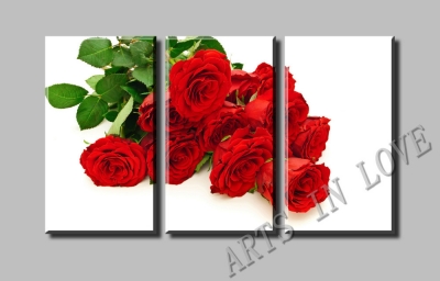 romantic roses 3 panels/set hd canvas print painting artwork wall art picture oil painting gift for living room