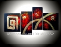 whole hand-painted hi-q modern wall art home decorative abstract oil painting on canvas circular arc 4pcs/set framed