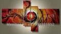 whole hand-painted hi-q modern wall art home decorative abstract oil painting on canvas rise of the phoenix 4pcs/set framed