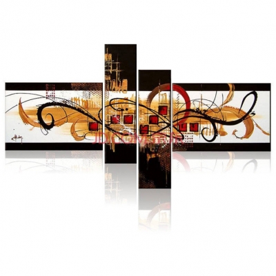 hand-painted modern home decoration wall decor art picture for living room yellow-brown abstract oil painting on canvas