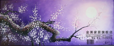 handmade oil painting mural purple flowers frameless paintings plum blossom chinese style wall painting samuume