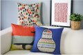 2014 new blue pillow cartoon painting thicken linen pillow/cushion cover for sofa chair/car almofadas decorativas 18