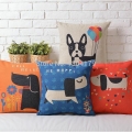 2014 rushed vintage four season sofa seat car cushion cover throw case home decoration romantic dog coulpe love