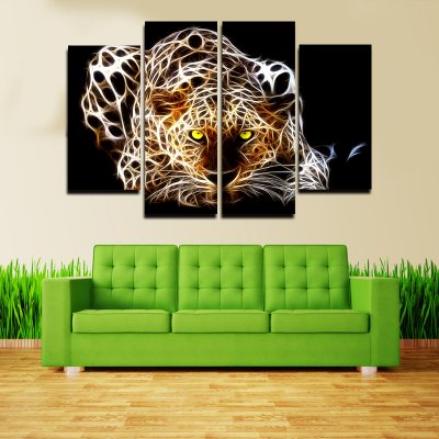 2015 5 pcs large hd with abstract leopards canvas painting print painting for living room wall art picture gift