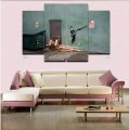 2016 4 pcs banksy machine gun large hd with abstract canvas print painting for living room wall art picture gift with