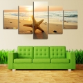 2016 new 5 piece sunset seascape star modern h wall art hd picture canvas print painting for living room decor unframed