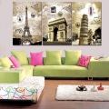 3 panels home decor wall art painting prints of artwork modern city painting living room or bedroom canvas