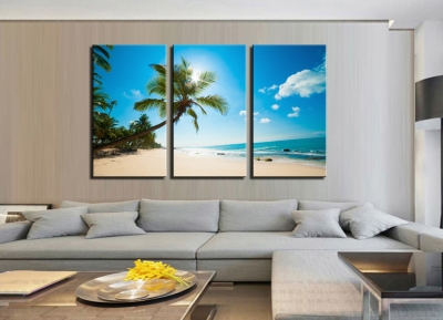 3 pcs home decor canvas frameless sunshine beach modern wall canvas painting art hd picture paint on canvas prints