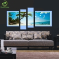 4 panel printed classical beach oil painting picture seascape canvas wall art tree paintings for living room no frame wedding