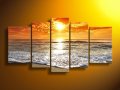 5 piece wall art abstract seascape beach wave group oil painting on canvas for hand decor artist painting reproductions picture