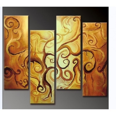 abstract hand painted 4 pieces group oil painting on canvas tds-th030