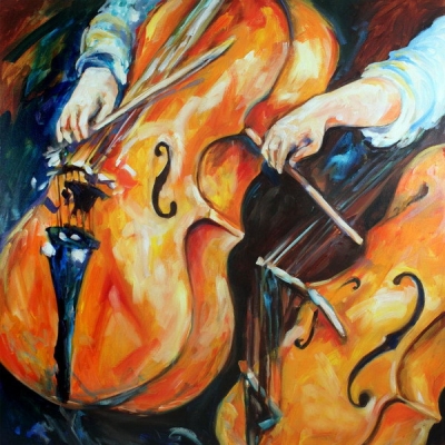 abstract violin hand painted oil painting on canvas tds-cx497---60x60cm