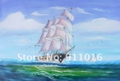 dinning room decor sailboat oil painting picture on canvas craft art paintings landscape seascape shipment