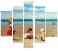 hand painted group of sandbeach landscape canvas oil painting no frame modern wall art picture for children's wall decoration