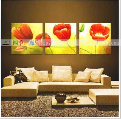 hand painted oil painting modern paintings home decorative painting 3 p flower on canvas picture on the wall hang picture oil