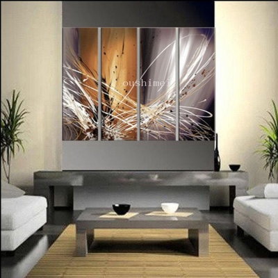 handmade 4pcs/lot abstract light pictures on canvas oil painting for living room wall art dancer painting craft