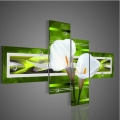 handmade abstract oil painting on canvas green paintings wall art pictures lily flower for living room decor arts and craft